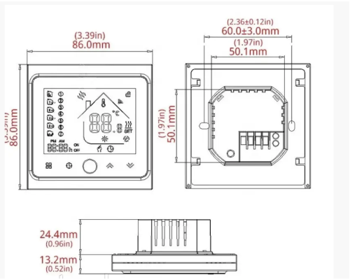 WIFI Терморегулятор для теплого пола In- Therm PWT-002 Белый WIFI