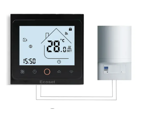 WIFI Терморегулятор для теплого пола EcoTerm PRO WI-FI Чорний