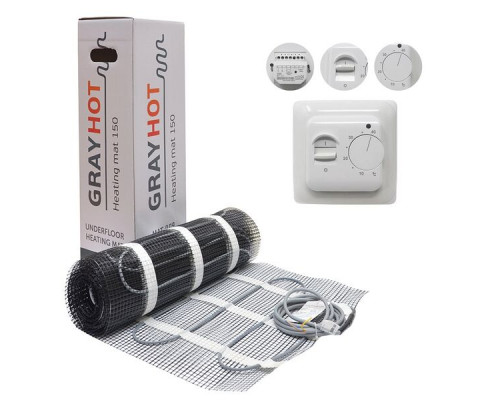 Нагревательный мат GRAYHOT (0,6м2, 92Вт) 