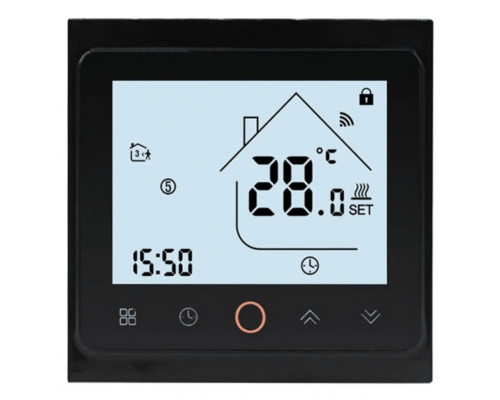 Терморегулятор для теплого пола Castle серия TWE02 Черный С Wi-Fi