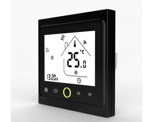 WIFI Терморегулятор для теплого пола EcoTerm PRO WI-FI Чорний