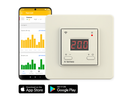 WI-FI Терморегулятор для теплого пола Terneo AX Бежевый
