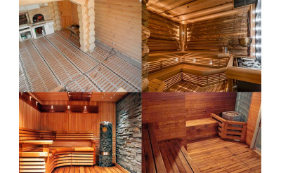 Теплый пол в сауне.