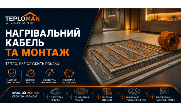 Нагрівальний кабель та його монтаж.