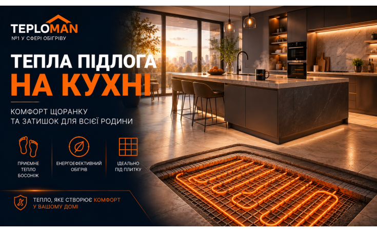 Тепла підлога на кухні.