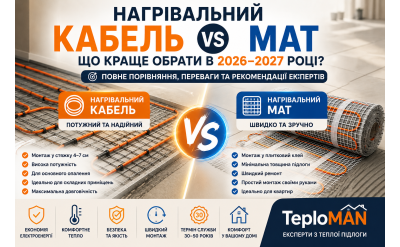 Нагрівальний кабель чи мат: що краще обрати у 2026–2027 році?