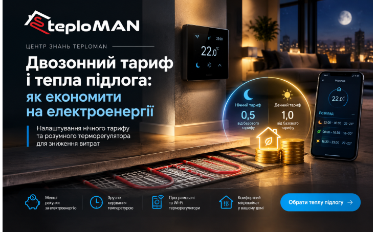 Двозонний тариф і тепла підлога: як економити на електроенергії у 2026–2027 році
