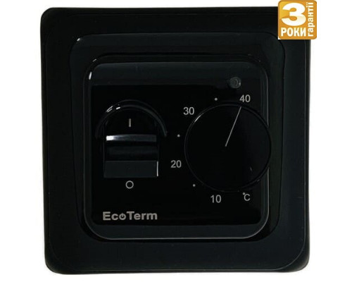 Механічний Терморегулятор для теплого пола EcoTerm mex Чорний