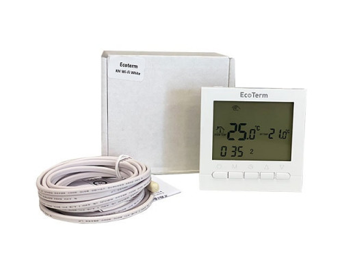 Терморегулятор для теплого пола EcoTerm KN White Wi-Fi Белый