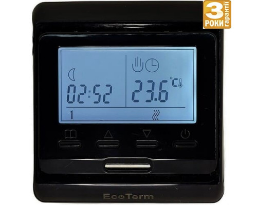 Терморегулятор для теплого пола EcoTerm Digital Черный