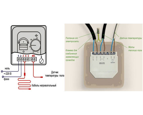 Механический Терморегулятор для теплого пола Castle М5.16 Черный