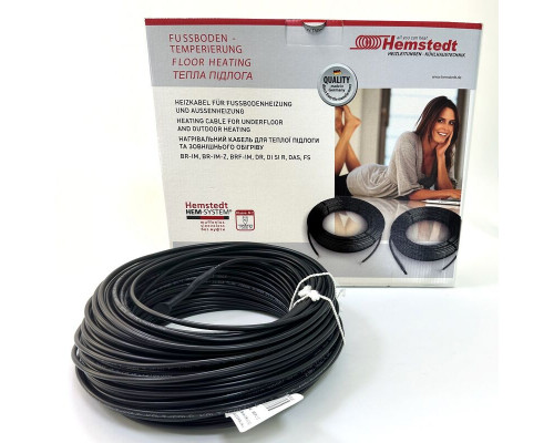 Тонкий нагрівальний двожильний кабель Hemstedt Di Si R 12,5 Вт/м для укладання під плитку в плитковий клей (3.6м2/450Вт)
